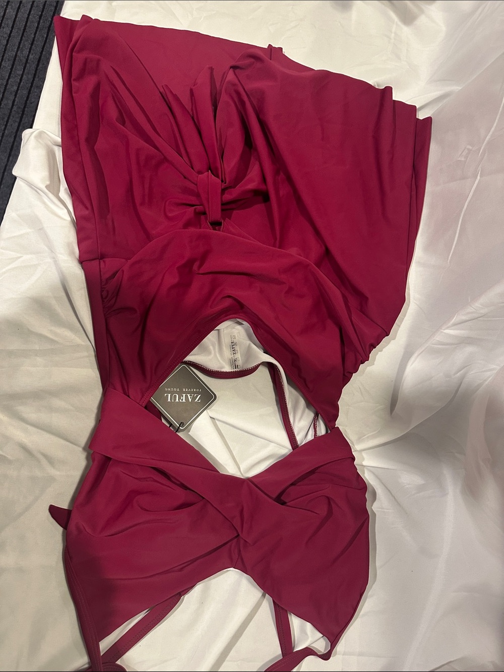Zaful Deep Berry Crossback Romper